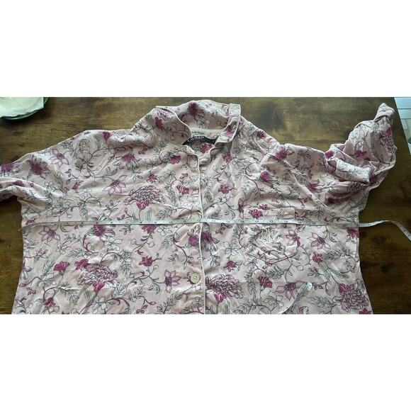 LRLauren Womens L Pink Floral Pajamas 2 Piece Set Black Label  Sleep Wear - Picture 4 of 9